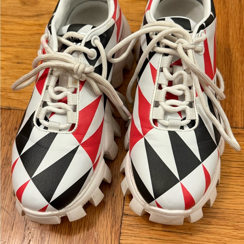 Prada Tri-Color Geometric Sneakers